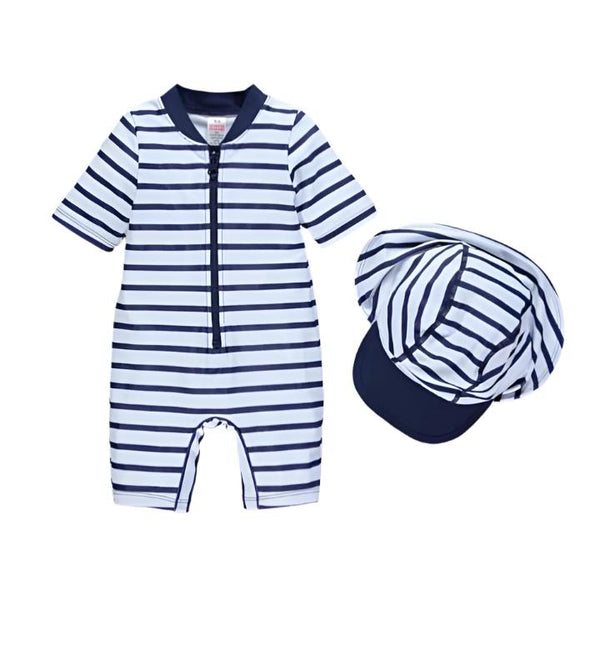 Matalan UK Swimsuit + Hat UPF 40+ Protection From Sun (0-3 Months)
