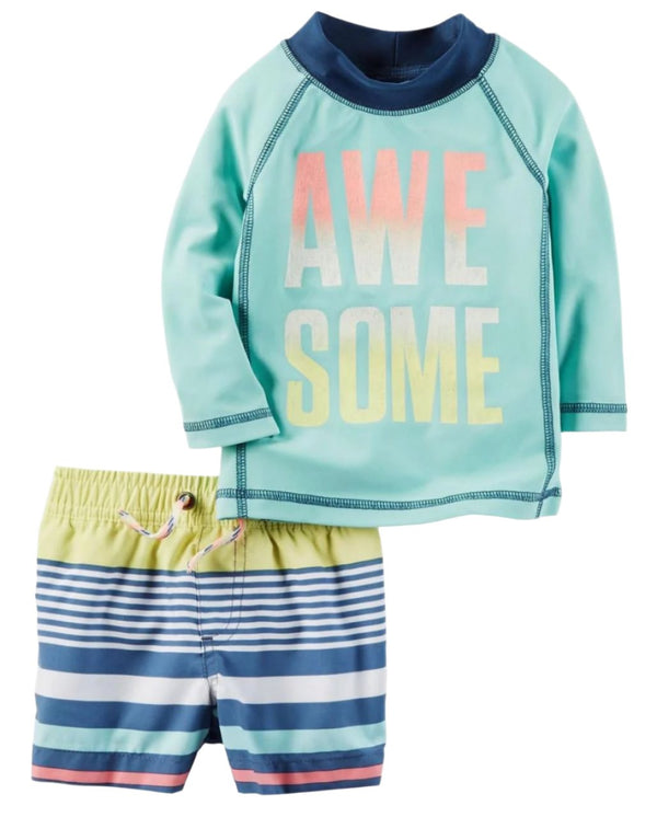 Carters 2 Pieces Boys Swimsuit ( Newborn )