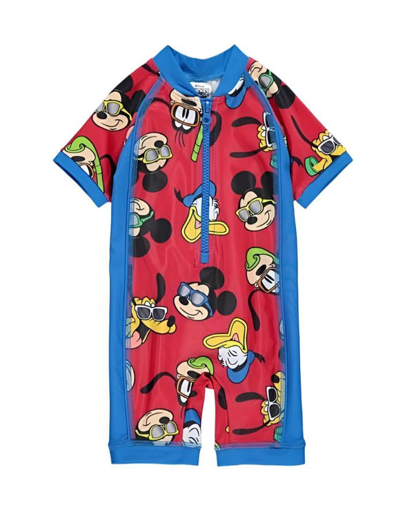 Matalan UK UPF 40+ Red Mickey Boys Swimsuit 