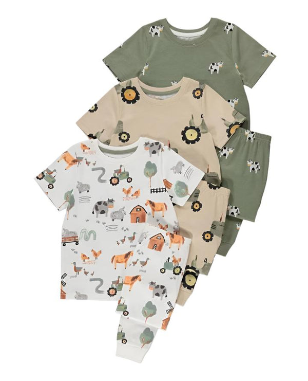George Uk Farm Short Sleeve 3 Pack (4-5, 5-6 years)