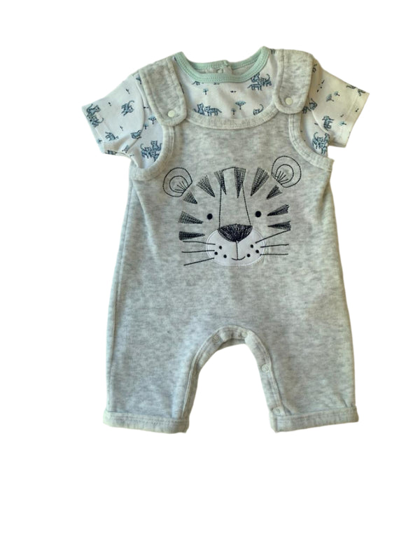Red Tag  Velour Baby Boys Romper (0-3/3-6 Months )  