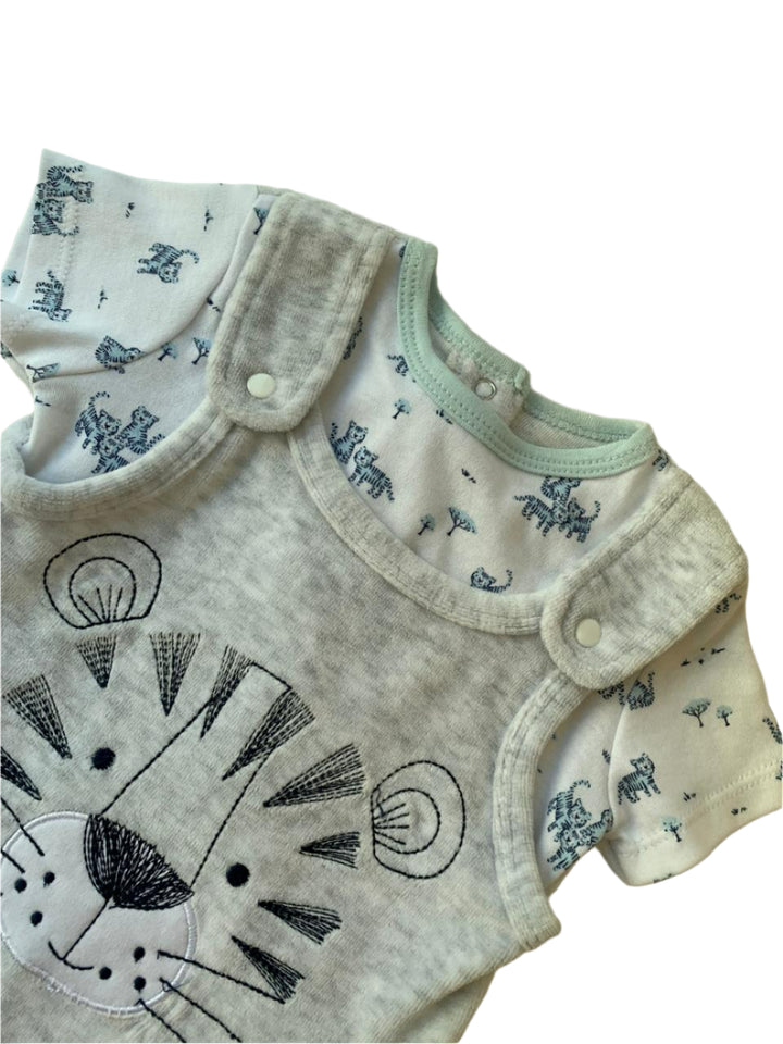 Red Tag  Velour Baby Boys Romper (0-3/3-6 Months )  