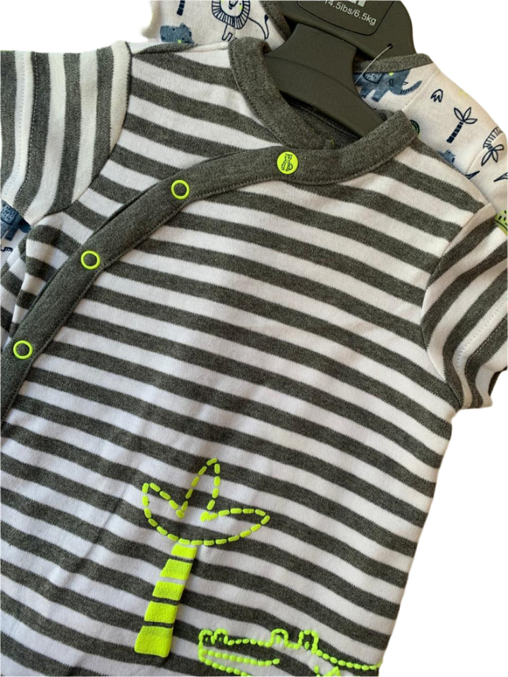 Mothercare 2 Pack Cotton Boys Romper (1-3 Months )