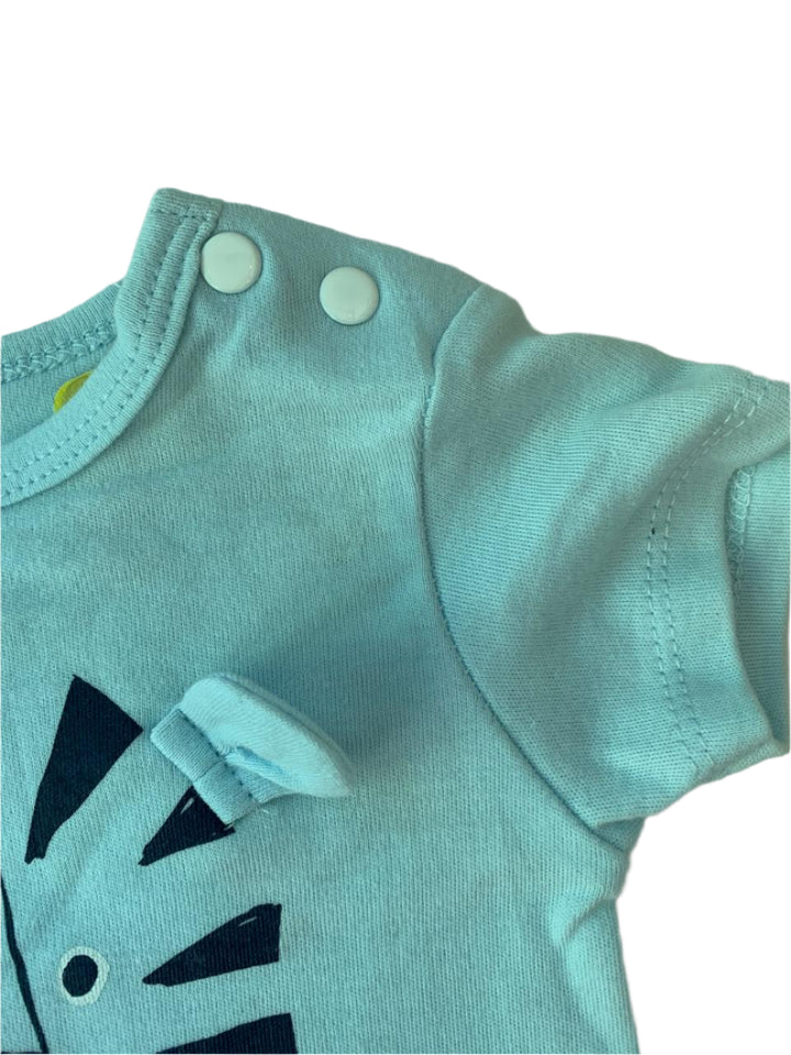 Red Tag Blue Cotton Boys Romper (0-3/3-6 Months )