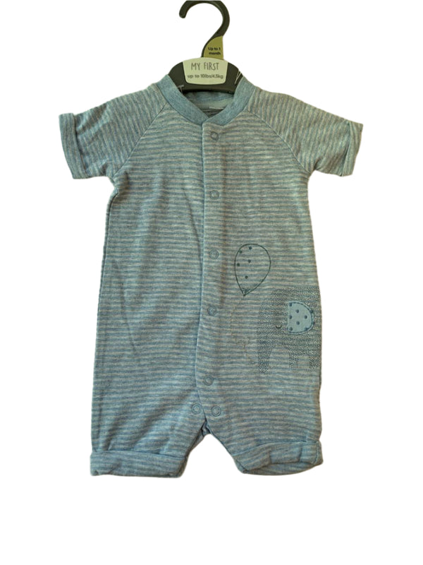 Mothercare Blue Boys Romper ( Up To 1 Month )