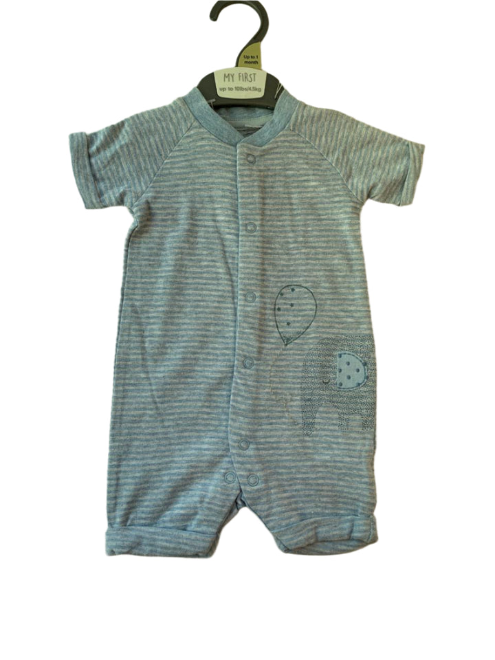 Mothercare Blue Boys Romper ( Up To 1 Month )