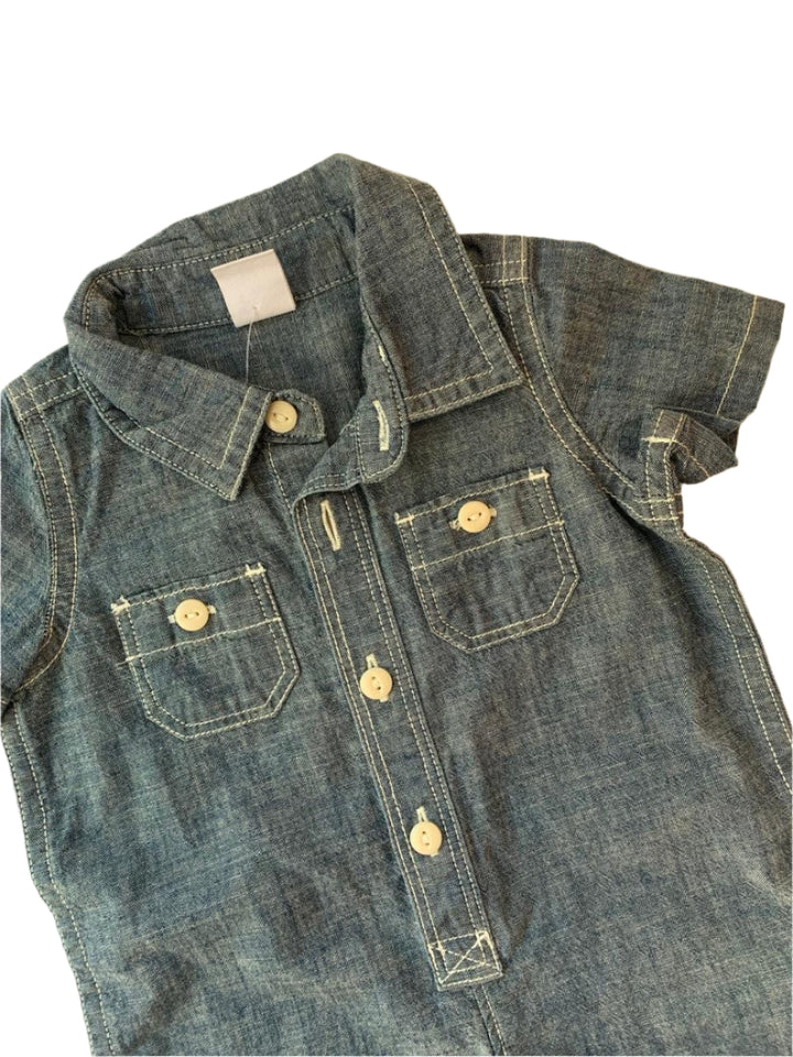 Gap Denim Boys Romper (0-3 Months )
