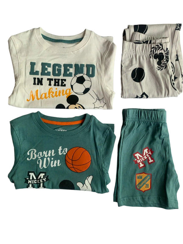 Disney Mickey Mouse 2 Pack Boys Short Sleeve Pyjama (3-4/5-6 Years)