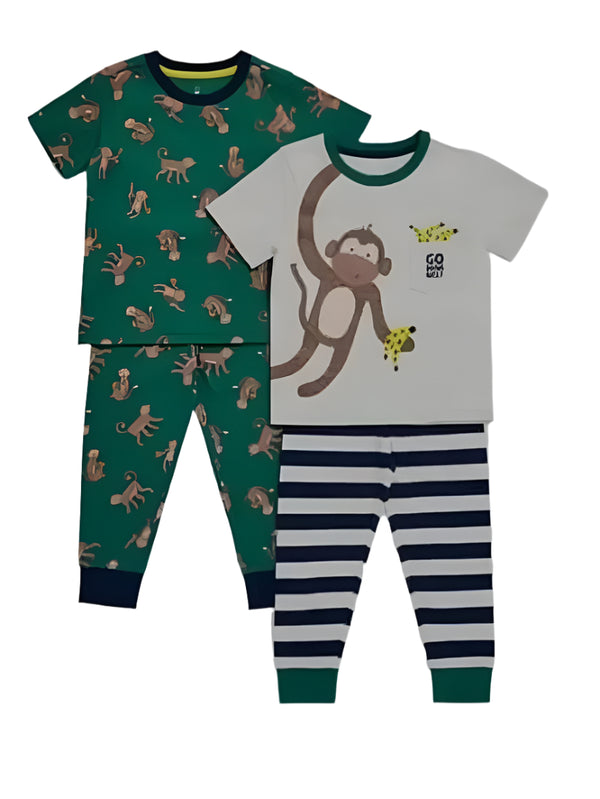 Mothercare 2 Pack Monkey Boys Pyjama (4-5 Years )
