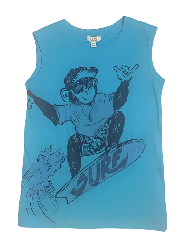 OVS Sleeve less Blue Boys T-Shirt (4-5/5-6/7-8 Years )
