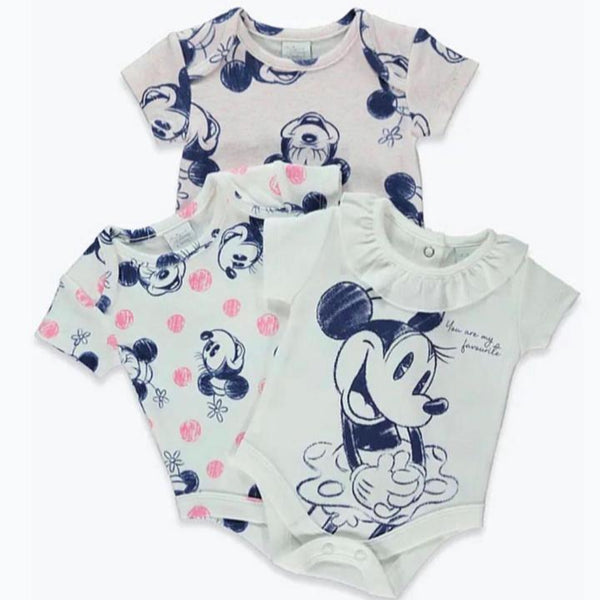 Matalan Uk 3 Pack Disney Minnie Mouse Bodysuits (Newborn)