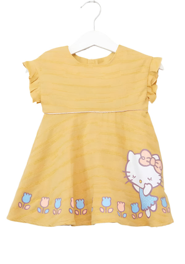 Hello Kitty Yellow Baby Dress  (0-3 ,3-6 ,6-9 months)