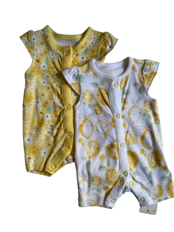 Mothercare Girl Romper 2 Pack 100% Cotton (tiny)