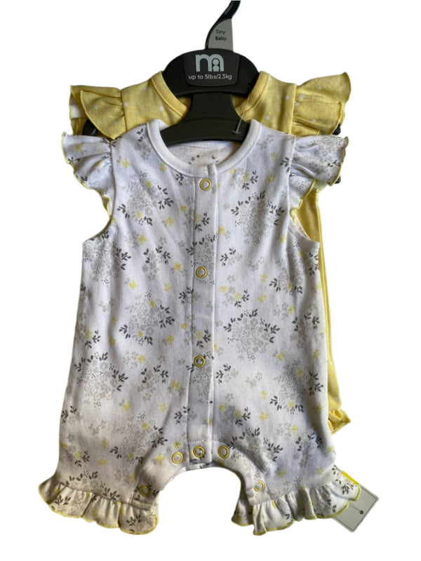 Mothercare 2 Pack Romper 100% Cotton (tiny)