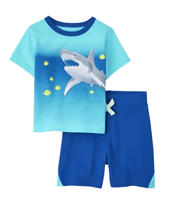 The Children Place Blue Boys Short Sleeve Set (18/24 Months / 2-3 Years )