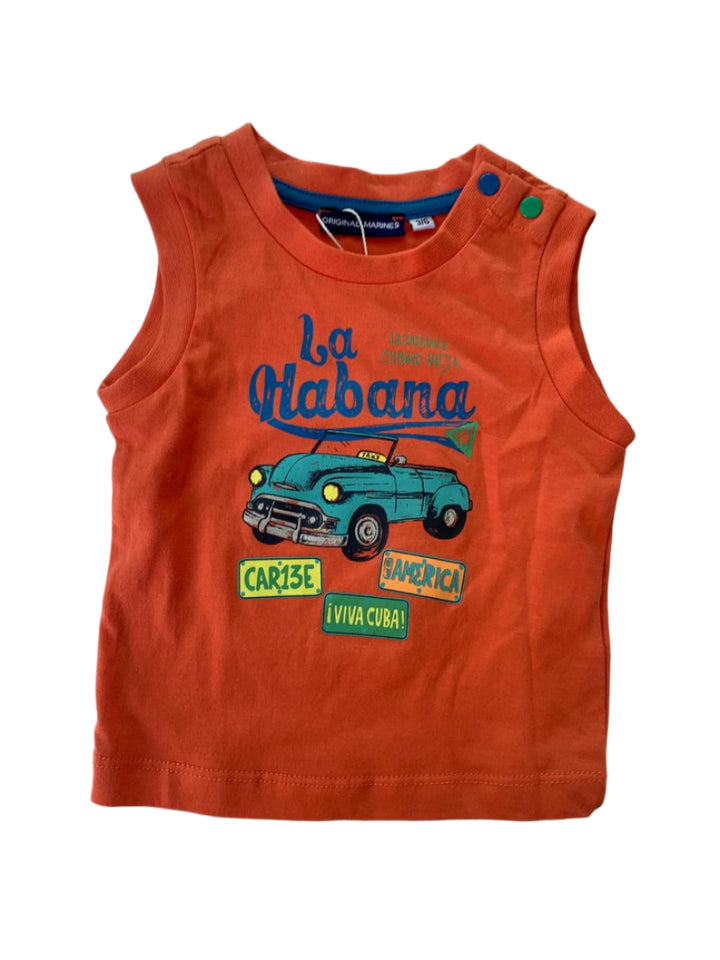 Original Marines Sleeve Less Cotton Boys T-Shirt (0-3/3-6 Months )