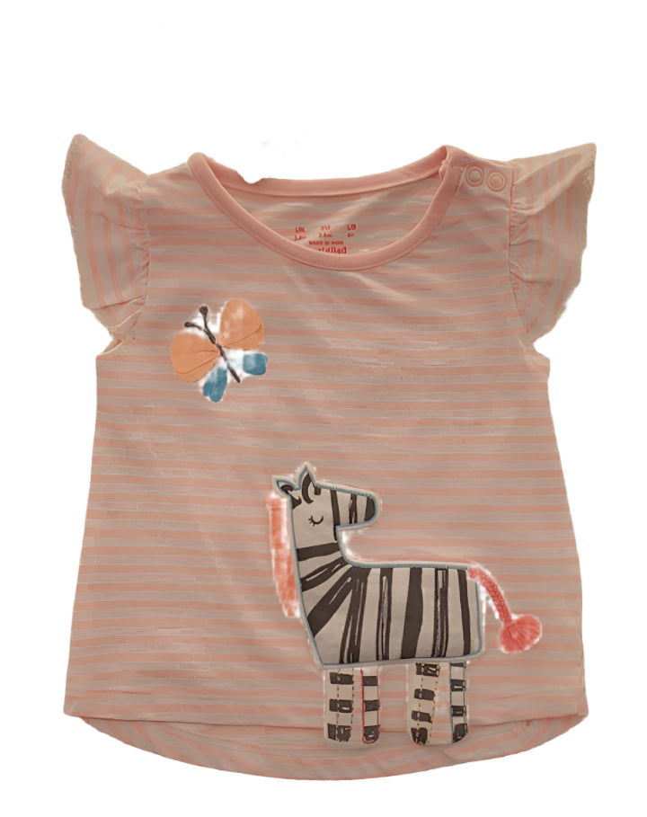 F&F Short Sleeve Cotton Girls T-Shirt ( 6-9 / 9-12 Months )