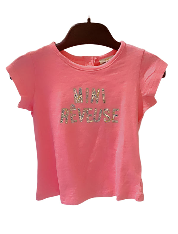 Tape à L’oeil Short Sleeve Pink Cotton Girls T-Shirt ( 9 Months )