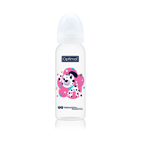 White Optimal Narrow Neck Feeding Bottle 240 ML