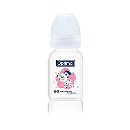 White Optmal Narrow Neck Feeding Bottle 140 ML 