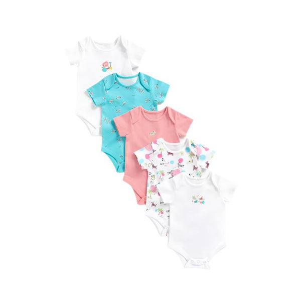 Mothercare Zebra Short Sleeve Bodysuits – 5 pack