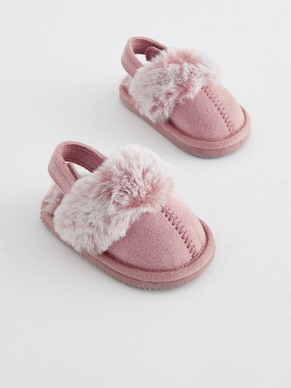 Next Uk Faux Fur Lined Mule Baby Slippers