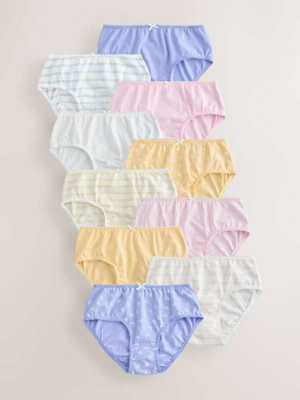 Next Uk Pink/White Briefs 10 Pack (1.5-10yrs) E88-275