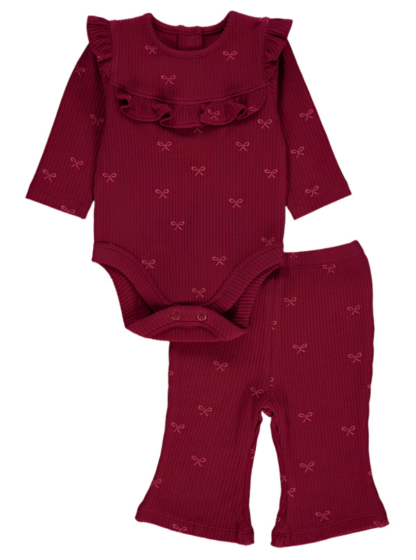 George Uk Bow Ribbed Bodysuit and Leggings (First Size)