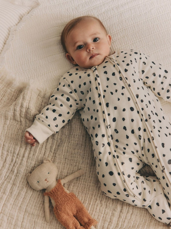 Next Uk Ecru 2.5 Tog Wadded Zip Sleepsuit K79-512