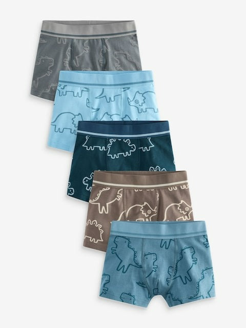 Next Uk Linear Dino Print Pattern Trunks 5 Pack