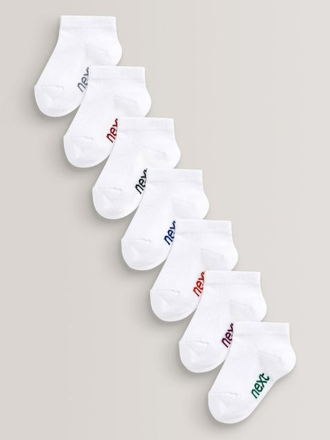 Next Uk White Rich Trainers Socks 7 Pack 693-519