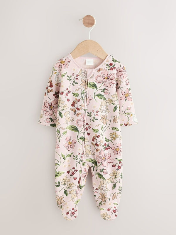 Next Uk Pink Baby Fleece Lined Two Way Zip Sleepsuit AW2-309
