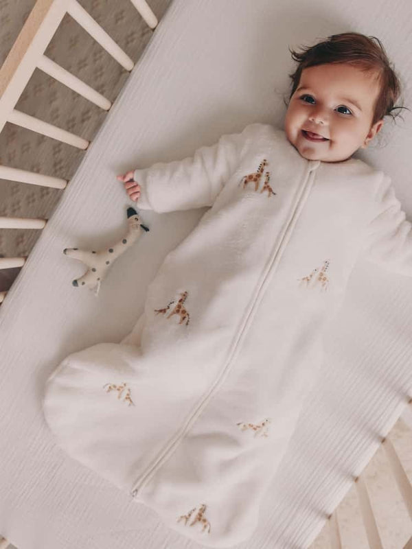 Next Uk Eru Giraffe Embroidered 2.5 TOG Fleece Baby Sleep Bag F25-356