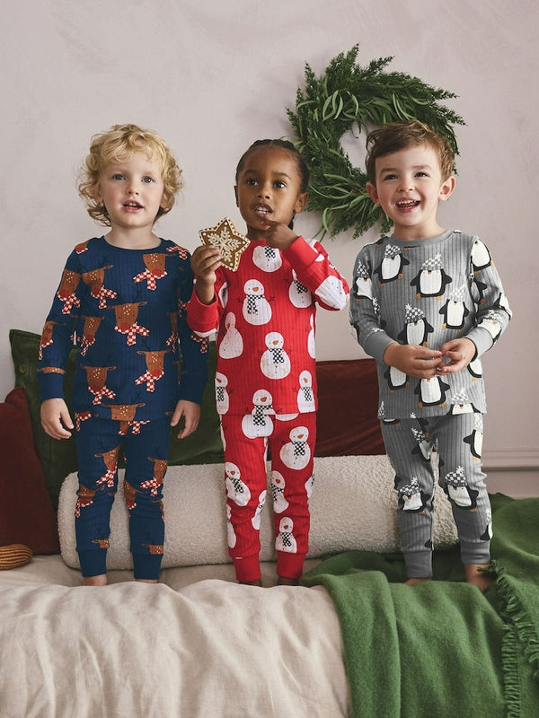PreOrder Next Uk Red Xmas Snuggle Pyjamas 3 Pack (9mths-10yrs) F75-817