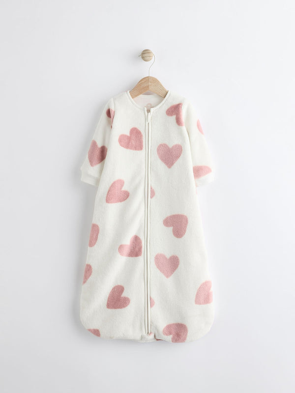 Preorder Next Uk Pink Heart 2.5 TOG Fleece Baby Sleep Bag