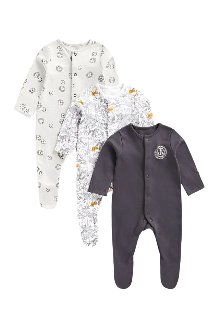 Mothercare Boys Lion Sleepsuit - Pack Of 3