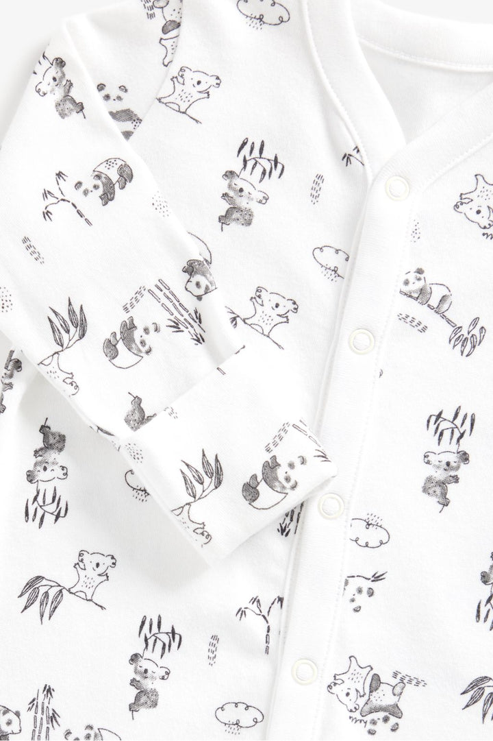 Mothercare Unisex Full Sleeves Koala & Panda Printed Sleepsuits - Pack of 3(2-3 years )