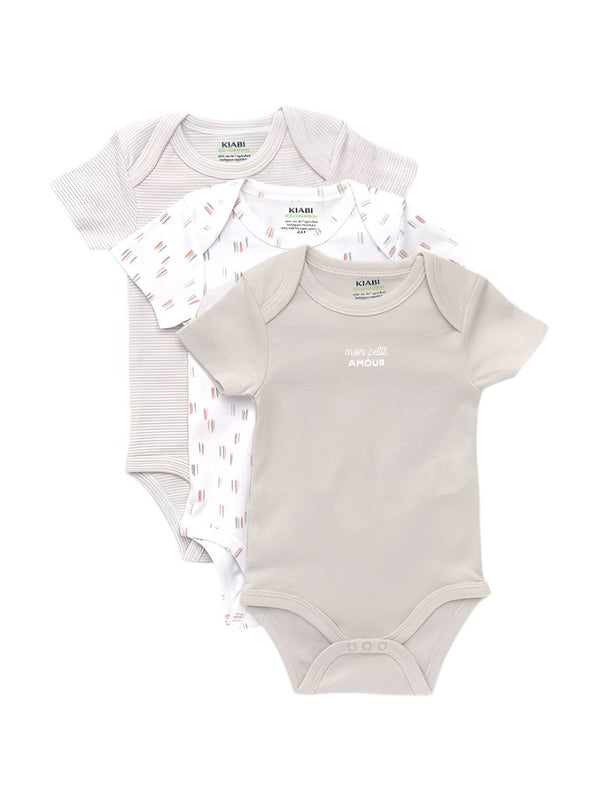 Kiabi France Mon Petit Amour Short Sleeve Bodysuit 3 Pack
