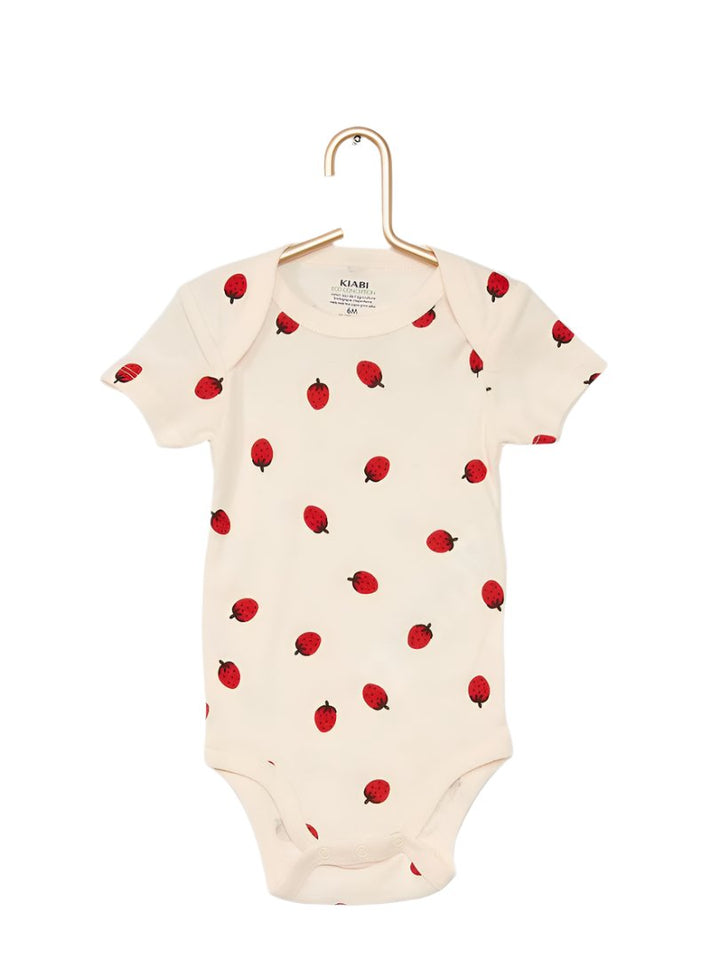 Kiabi France Strawberry Short Sleeve Bodysuit 3 Pack