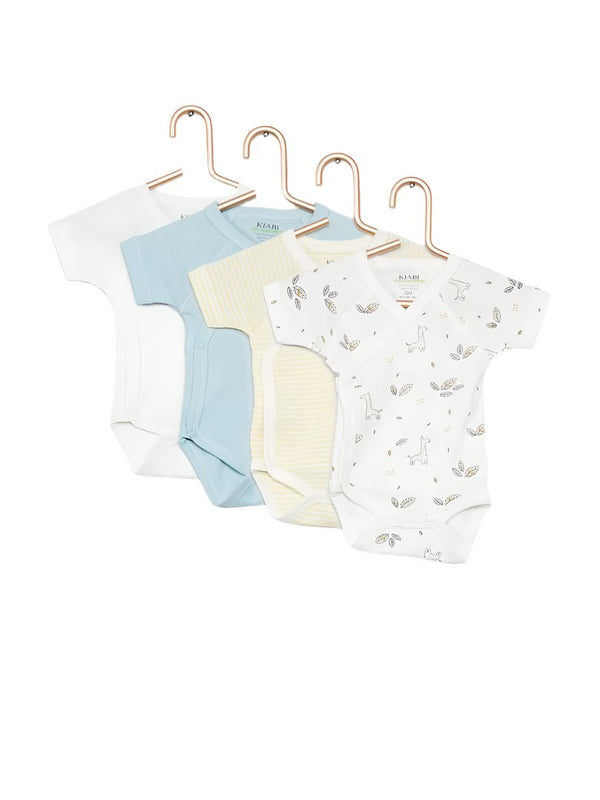 Kiabi France Giraffe Short Sleeve Bodysuit 3 Pack