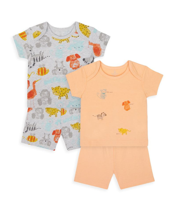 Mothercare Thumbs Up Shortie Pyjamas - 2 Pack(1-3/3-6 Months )