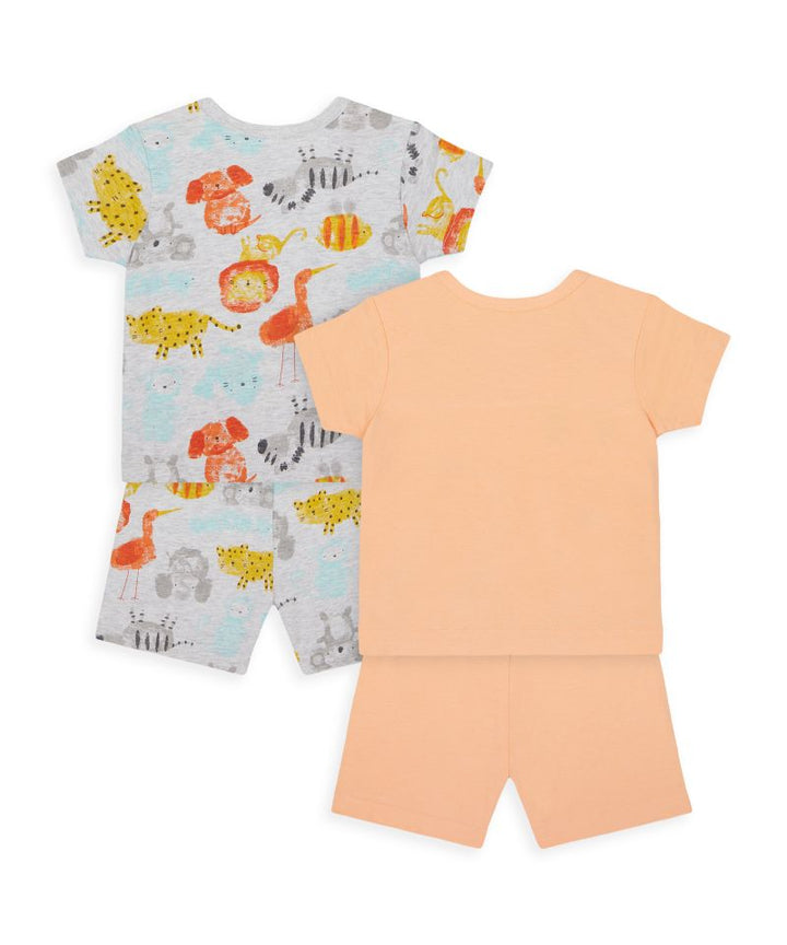 Mothercare Thumbs Up Shortie Pyjamas - 2 Pack(1-3/3-6 Months )
