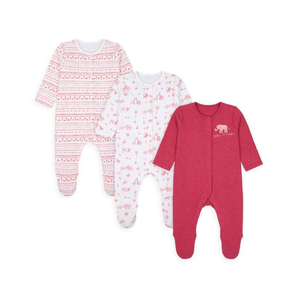 Mothercare Girls Safari Sleepsuits - 3 PackMothercare Girls Safari Sleepsuits - 3 Pack (24-36 months)