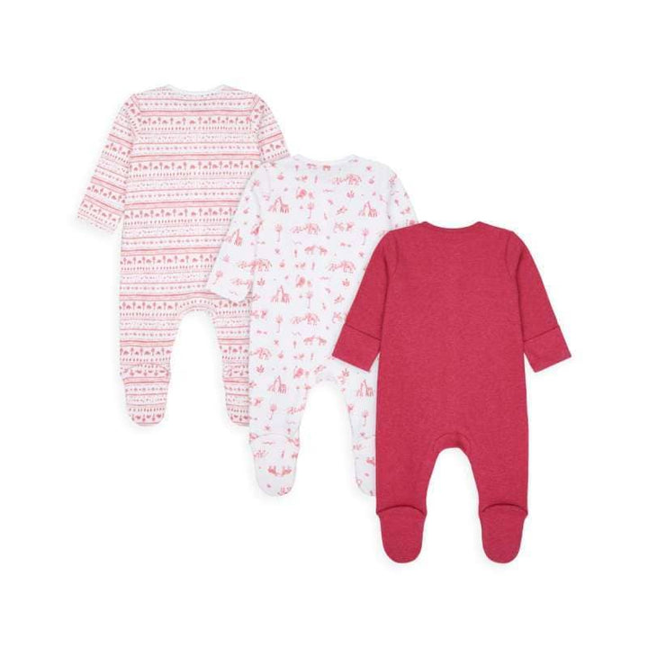 Mothercare Girls Safari Sleepsuits - 3 Pack (24-36 months)