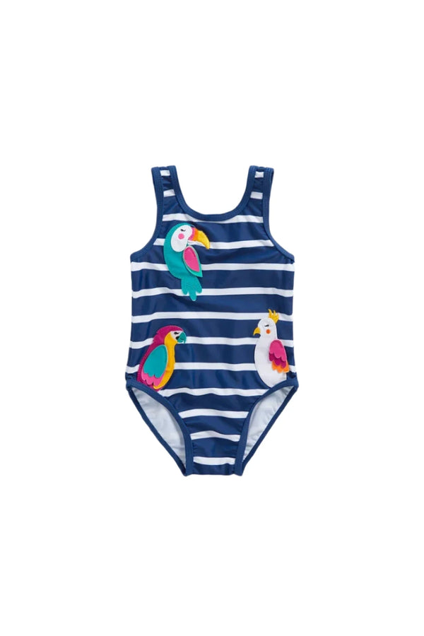 Mothercare Girls Navy Tropical Swimsuit
