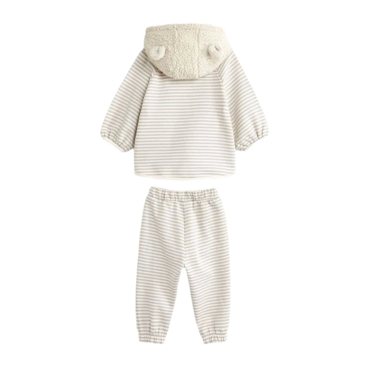 Next Uk Neutral Stripe Hoodie And Joggers Set