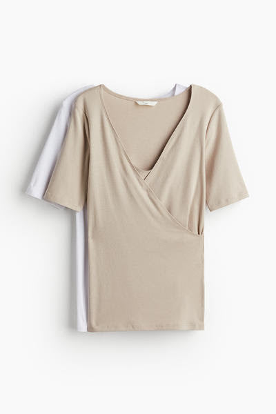 H&M Uk MAMA 2-Pack cotton Nursing Tops