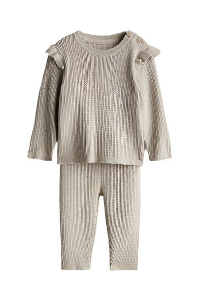 H&M UK Girl 2-piece pointelle-knit set